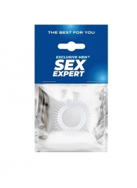 Эластичное эрекционное кольцо с шипиками и шариком - Sex Expert - в Самаре купить с доставкой