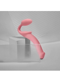 Розовый безремневой страпон Strap-on-me Semi-Realistic Bendable Strap-On size L - Strap-on-me - купить с доставкой в Самаре