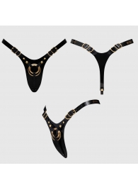 Черный пояс для фиксации насадок Strap-On-Me Leatherette Harness Fabulous - Strap-on-me - купить с доставкой в Самаре