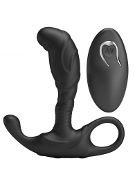 Черный изогнутый массажёр простаты с вибрацией и пультом ДУ - Baile - в Самаре купить с доставкой