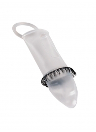 Закрытая насадка на пенис с подхватом мошонки и стимулирующими «ресничками» - Sextaz - в Самаре купить с доставкой