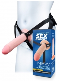 Мужской полый страпон на регулируемых ремешках - 22 см. - Sex Expert - купить с доставкой в Самаре