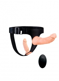 Женский страпон с 2 насадками, вибрацией и пультом ДУ - Erowoman-Eroman - купить с доставкой в Самаре