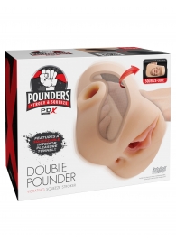 Телесный мастурбатор с вибрацией Double Pounder Vibrating Squeeze Stroker - Pipedream - в Самаре купить с доставкой