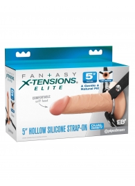 Телесный пустотелый фаллопротез 5’’ Hollow Silicone Strap-On - 14 см. - Pipedream - купить с доставкой в Самаре