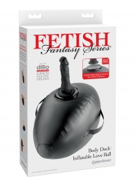 Черный надувной мяч с платформой для фиксации дилдо Body Dock Inflatable Love Ball - Pipedream - купить с доставкой в Самаре