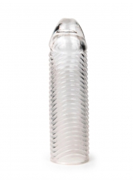 Прозрачная закрытая насадка на пенис с ребрышками - 16 см. - Sex Expert - в Самаре купить с доставкой