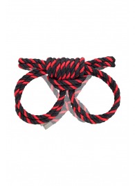 Черно-красные наручники-оковы ’’Узел-омега’’ из хлопковой веревки - Pecado - купить с доставкой в Самаре