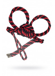 Черно-красные наручники-оковы ’’Узел-омега’’ из хлопковой веревки - Pecado - купить с доставкой в Самаре