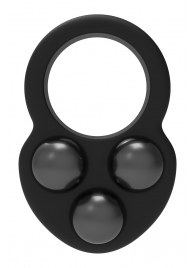 Черное эрекционное кольцо с утяжелителями - Dream Toys - в Самаре купить с доставкой