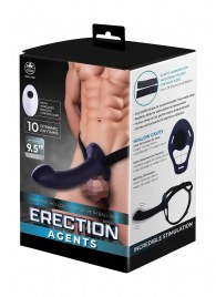 Черный полый страпон с вибрацией Erection Agents - 24,1 см. - NMC - купить с доставкой в Самаре