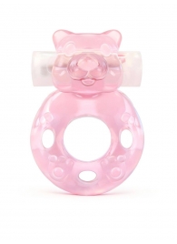 Розовое эрекционное виброкольцо в форме мишки - 1137 - в Самаре купить с доставкой