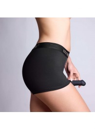 Черные трусики-боксеры для фиксации насадок Strap-on-me Harness Lingerie Allure - size XS - Strap-on-me - купить с доставкой в Самаре