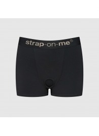 Черные трусики-боксеры для фиксации насадок Strap-on-me Harness Lingerie Allure - size L - Strap-on-me - купить с доставкой в Самаре