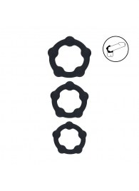 Набор из 3 эрекционных колец Beaded Silicone Cockring Set - Shots Media BV - в Самаре купить с доставкой