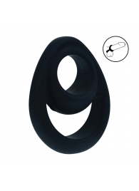 Черное эрекционное кольцо Double Ergo Silicone Cockring - Shots Media BV - в Самаре купить с доставкой