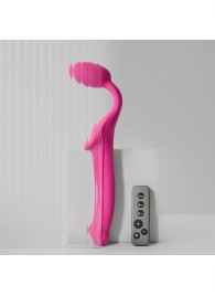 Ярко-розовый безремневой страпон Strap-on-me Vibrating Bendable Strap-On size M - Strap-on-me - купить с доставкой в Самаре