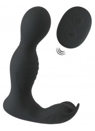 Черная анальная пробка с вибрацией, вращением и пультом ДУ RC Butt Plug with 2 Functions - Orion - в Самаре купить с доставкой