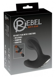 Черная анальная вибропробка с функцией расширения RC Butt Plug with 3 functions - Orion - в Самаре купить с доставкой