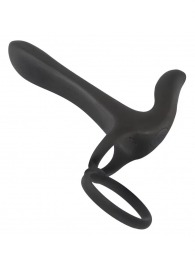 Черная насадка на член с вибрацией Couple’s Vibrator - Orion - в Самаре купить с доставкой