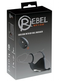 Черная вибронасадка для эрекции и стимуляции мошонки Cock ring with RC ball massager - Orion - в Самаре купить с доставкой