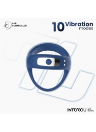 Синее интерактивное эрекционное виброкольцо Rank - Intoyou - в Самаре купить с доставкой