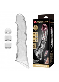 Прозрачный фаллоудлинитель с 3 вставками - 28 см. - Baile - в Самаре купить с доставкой