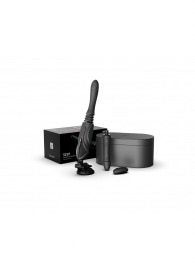 Черная секс-машина с функцией нагрева, насадками и присоской Sesh - Zalo - купить с доставкой в Самаре