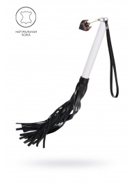 Плеть с белой рукоятью и чёрными хлыстами - 50 см. - Pecado - купить с доставкой в Самаре