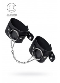Черные оковы из толстой кожи с люверсами - Pecado - купить с доставкой в Самаре