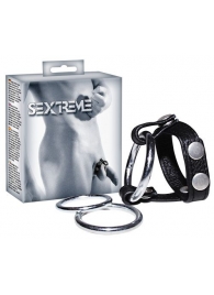 Подхват для мошонки с 3 съемными эрекционными кольцами Leder-Riemen - Orion - в Самаре купить с доставкой