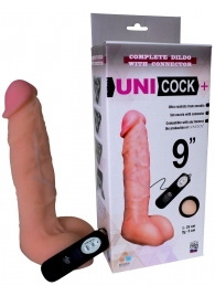 Фаллическая насадка Харнесс UNICOCK 9  с вибрацией - 24 см. - LOVETOY (А-Полимер) - купить с доставкой в Самаре