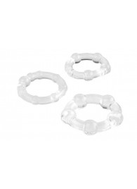 Набор из 3 прозрачных эрекционных колец с разным рельефом - A-toys - в Самаре купить с доставкой