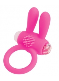 Розовое эрекционное виброкольцо A-toys с ушками - A-toys - в Самаре купить с доставкой
