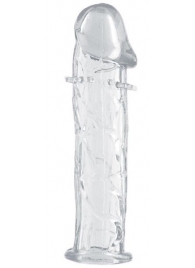 Гладкая прозрачная насадка с усиками под головкой - 12,5 см. - Toyfa Basic - в Самаре купить с доставкой