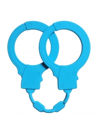 Голубые силиконовые наручники Stretchy Cuffs Turquoise - Lola Games - купить с доставкой в Самаре