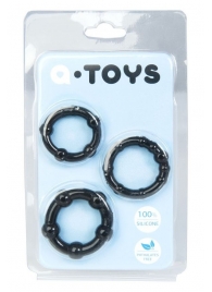 Набор из 3 чёрных эрекционных колец A-toys - A-toys - в Самаре купить с доставкой