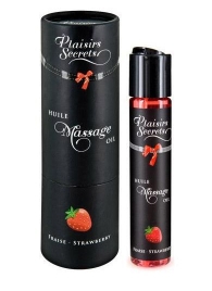 Массажное масло с ароматом клубники Huile de Massage Gourmande Fraise des Bois - 59 мл. - Plaisir Secret - купить с доставкой в Самаре