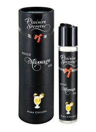 Массажное масло с ароматом пина колады Huile de Massage Gourmande Pina Colada - 59 мл. - Plaisir Secret - купить с доставкой в Самаре