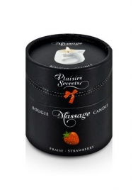Массажная свеча с ароматом клубники Bougie de Massage Gourmande Fraise - 80 мл. - Plaisir Secret - купить с доставкой в Самаре