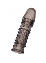 Дымчатая закрытая насадка ToyFa XLover с чешуйками и пупырышками - 13,5 см. - ToyFa - в Самаре купить с доставкой