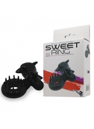 Чёрное эрекционное виброкольцо Sweet Ring с дельфинчиком - Baile - в Самаре купить с доставкой