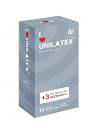 Презервативы с рёбрами Unilatex Ribbed - 12 шт. + 3 шт. в подарок - Unilatex - купить с доставкой в Самаре
