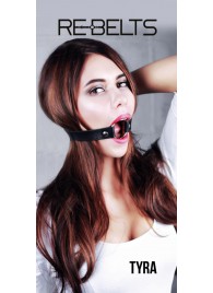 Чёрный кожаный чокер-кляп Tyra Black - Rebelts - купить с доставкой в Самаре