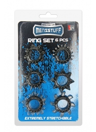 Набор из 6 дымчатых эрекционных колец MENZSTUFF 6PC STRECHEABLE RING SET - Dream Toys - в Самаре купить с доставкой
