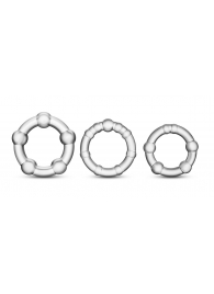 Набор из 3 прозрачных эрекционных колец Stay Hard Beaded Cockrings - Blush Novelties - в Самаре купить с доставкой