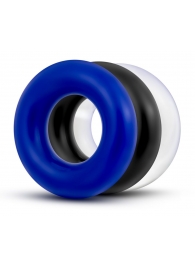 Набор из 3 разноцветных колец Stay Hard Donut Rings - Blush Novelties - в Самаре купить с доставкой