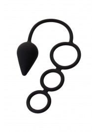 Тройное эрекционное кольцо с анальным хвостом Drop M-size - Erotist Adult Toys - в Самаре купить с доставкой