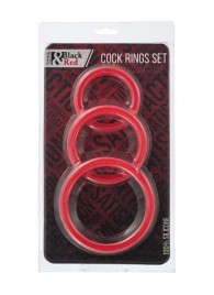 Набор из 3 красных эрекционных колец различного диаметра - ToyFa - в Самаре купить с доставкой