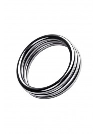 Металлическое эрекционное кольцо с рёбрышками размера L - ToyFa - в Самаре купить с доставкой